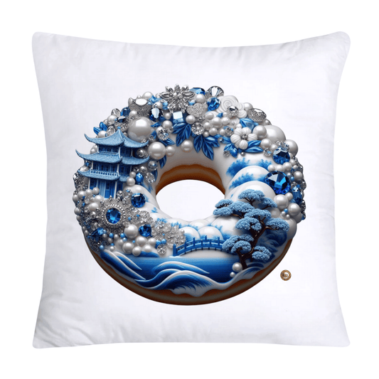 Blue Willow Whimsical Donut 18x18 Throw Pillow Covers-2284