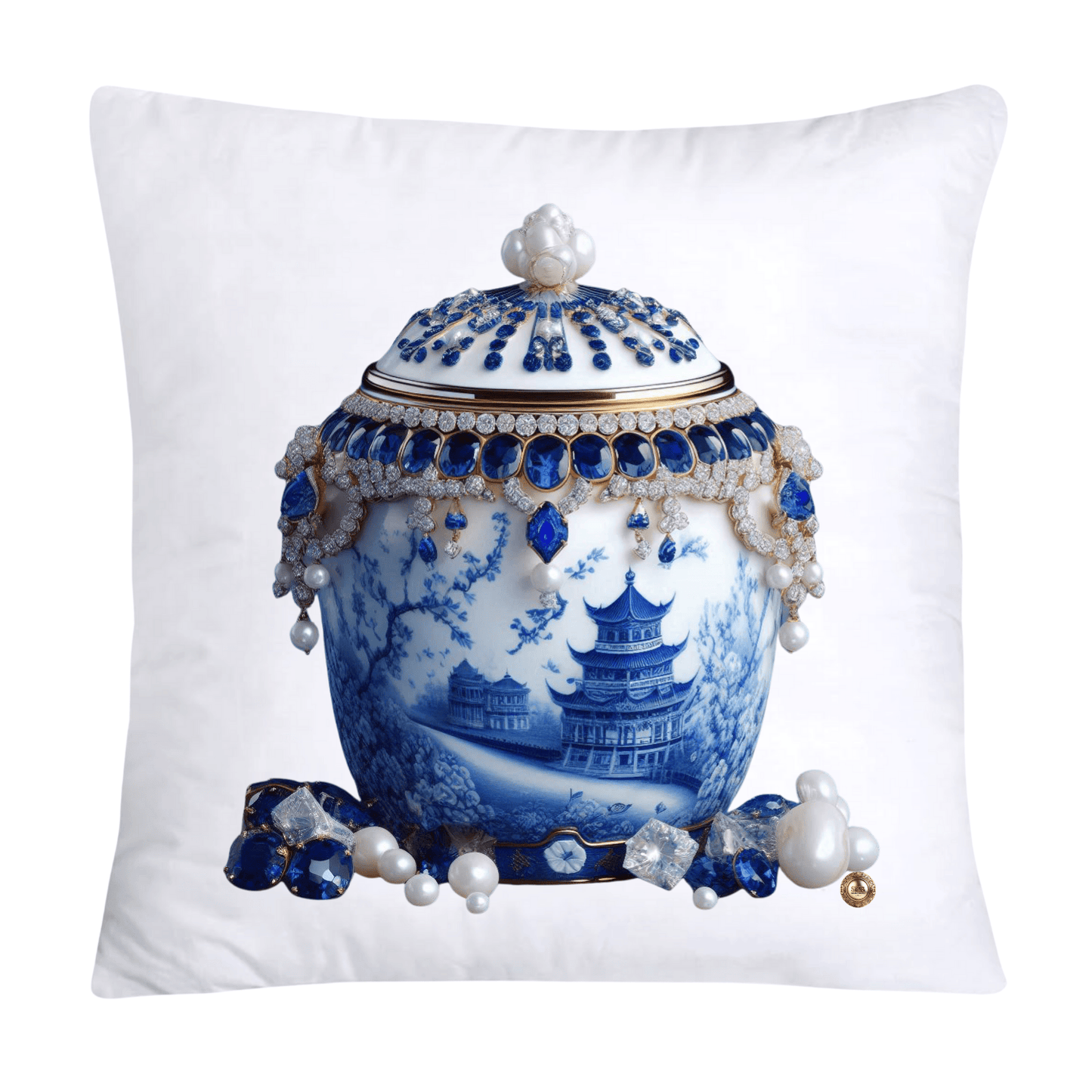 Blue and White Willow Ginger Jar Pillow Covers-90