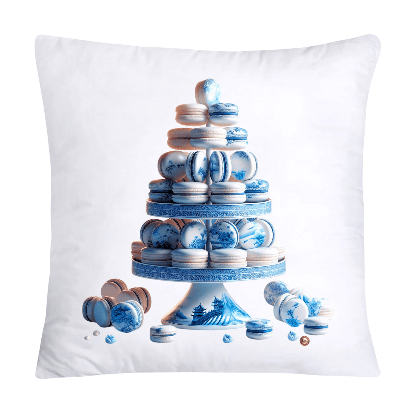 Blue Willow 18x18 Adorable Macaroon Throw Pillow Covers-2333