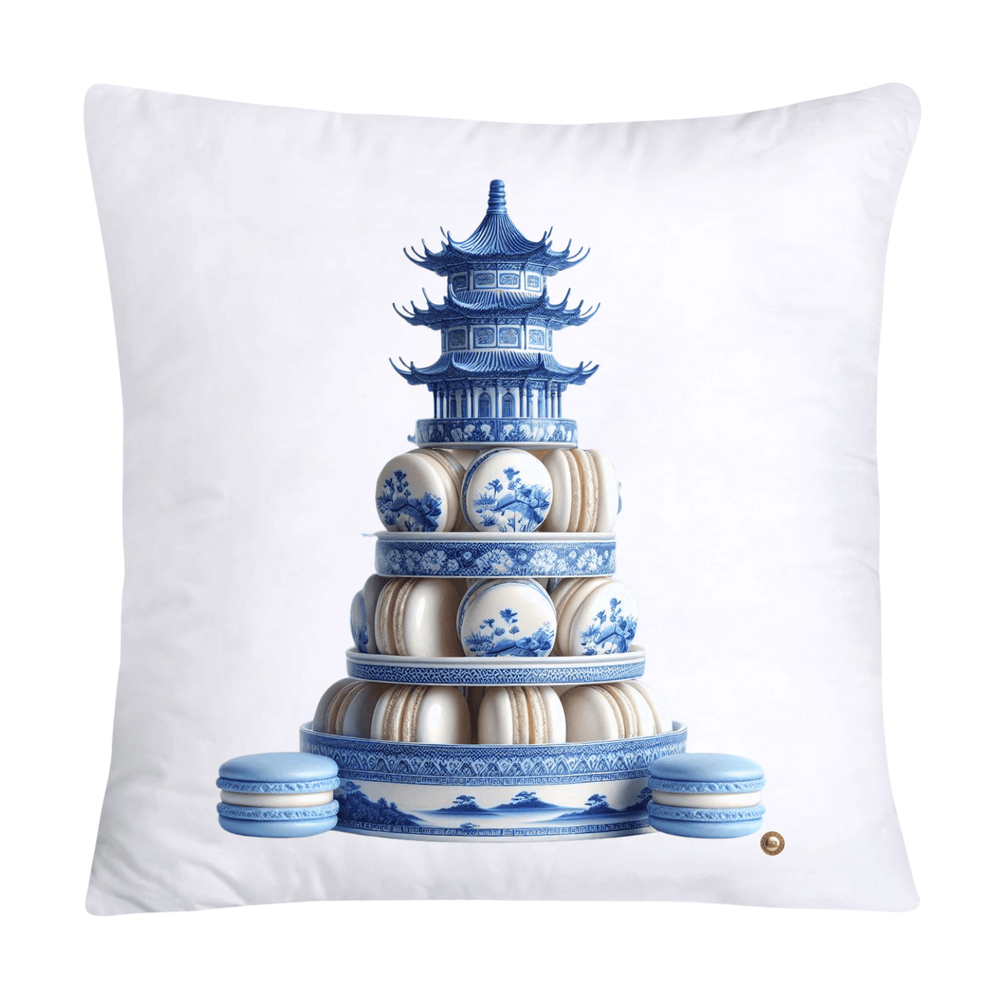 Blue Willow 18x18 Adorable Macaroon Throw Pillow Covers-2326