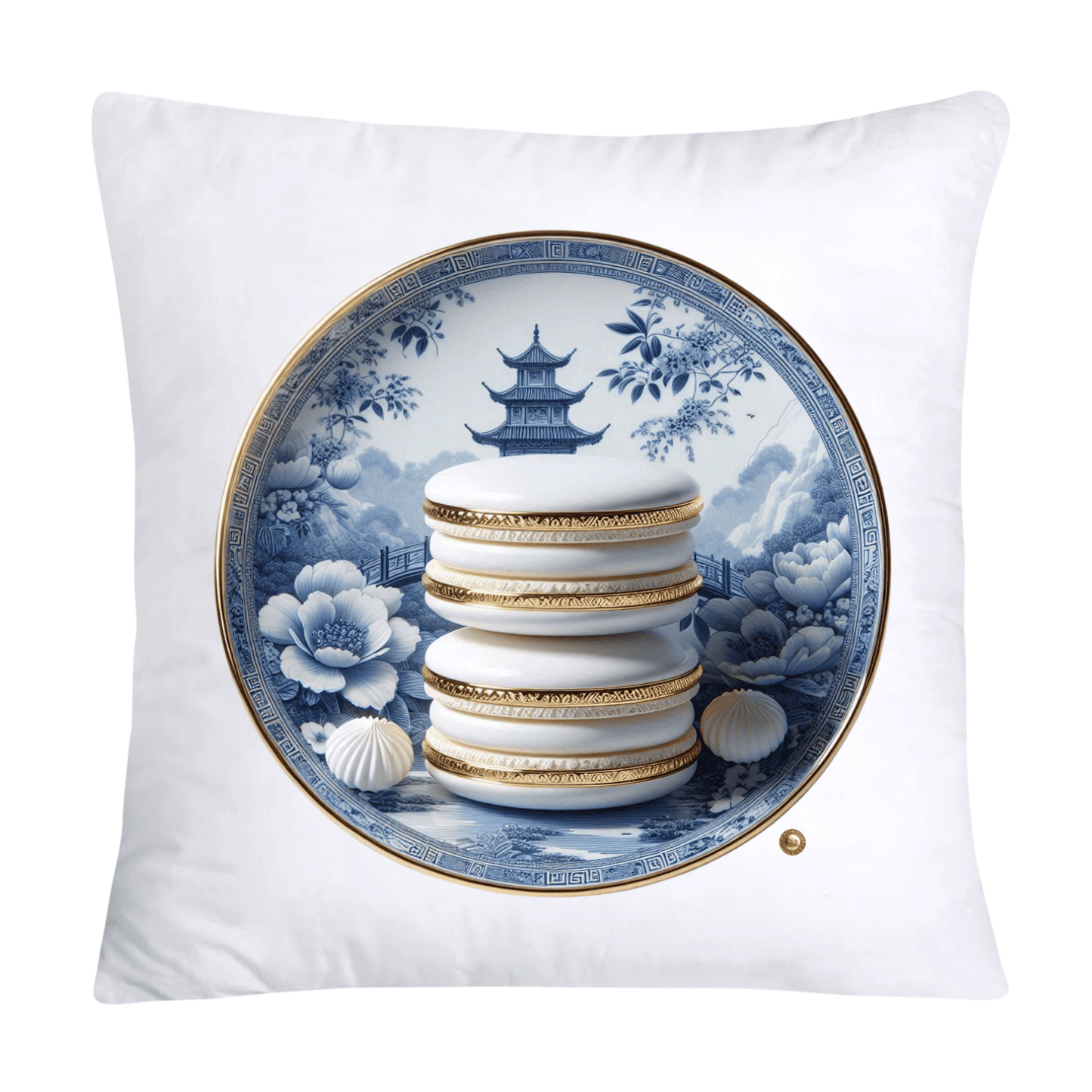 Blue Willow 18x18 Adorable Macaroon Throw Pillow Covers-1878