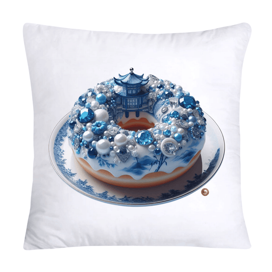 Blue Willow Whimsical Donut 18x18 Throw Pillow Covers-2291