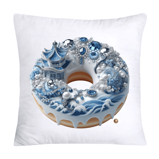 Blue Willow Whimsical Donut 18x18 Throw Pillow Covers-2281