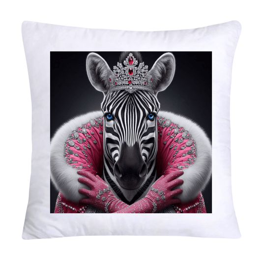 Royal Pet Portrait Throw Pillow Covers 18X18-Kings and Queens-Zebra-1726