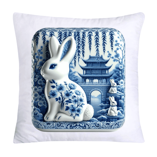 Blue Willow Easter Bunny/Peeps Pillow Covers-18x18-1578