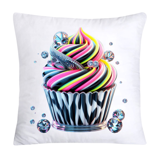 Cupcake Pillow Covers-Handblown Glass Inspired Art Images 18x18-1181