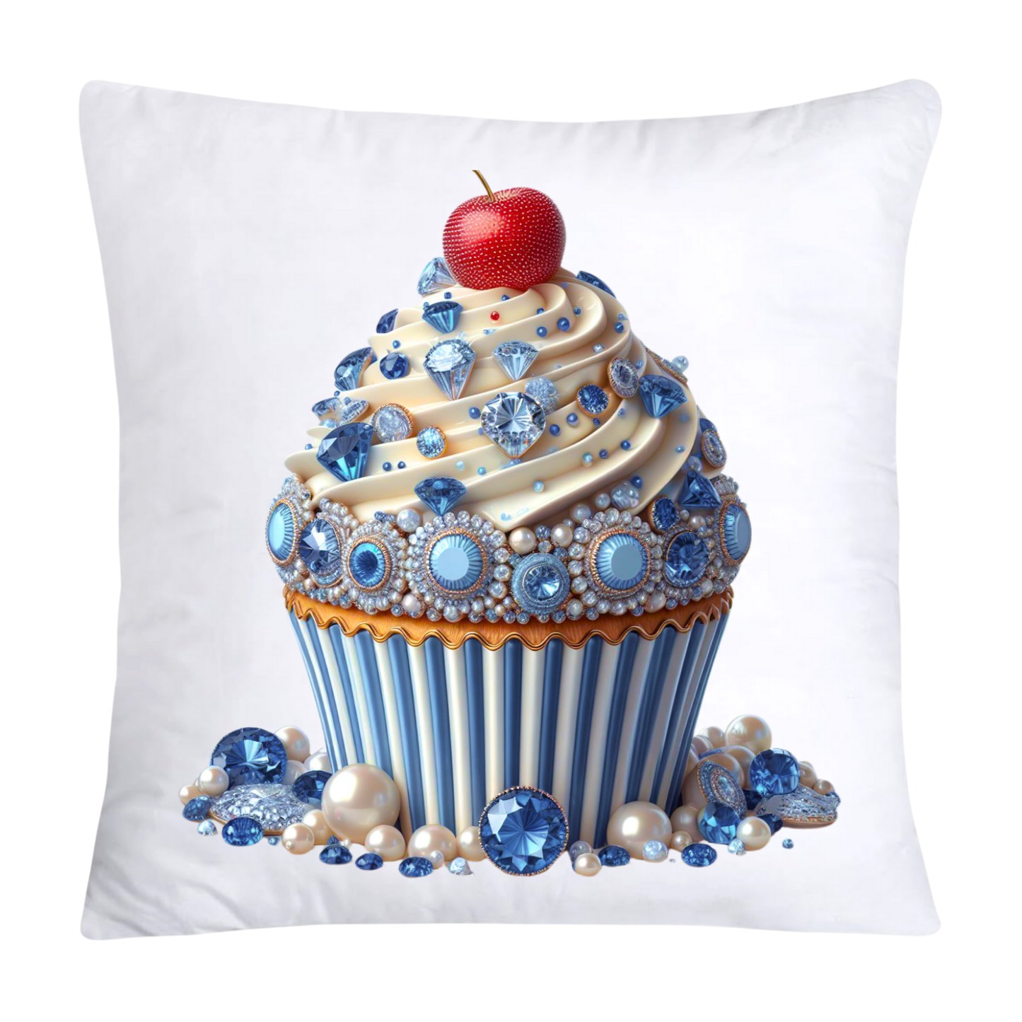 Blue Willow Chinoiserie Cupcake Throw Pillow Covers 18X18-1084