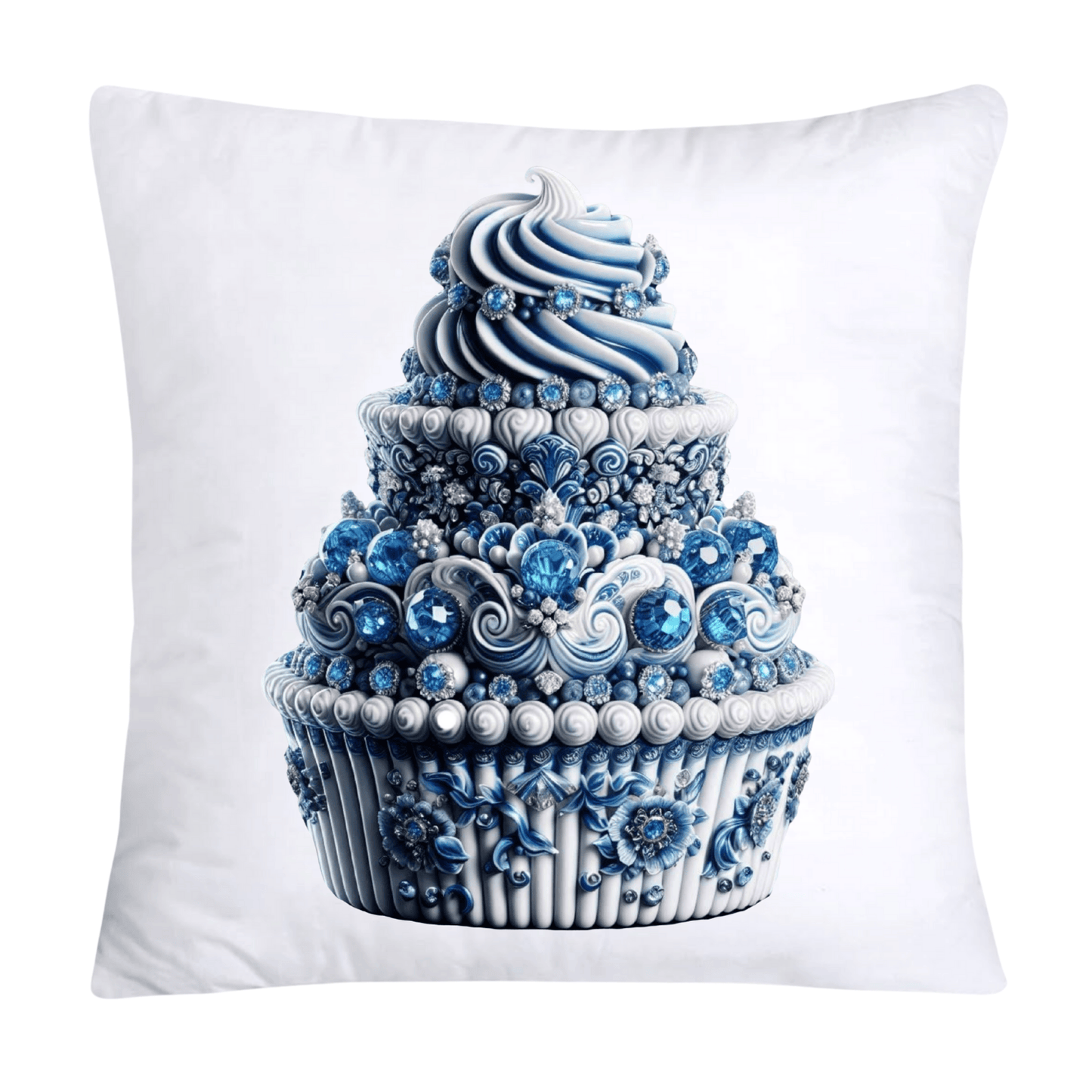 Blue Willow Chinoiserie Cupcake Throw Pillow Covers 18X18-1062
