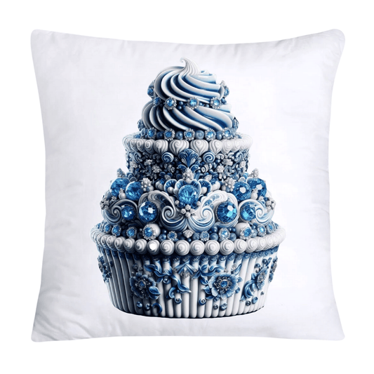 Blue Willow Chinoiserie Cupcake Throw Pillow Covers 18X18-1062