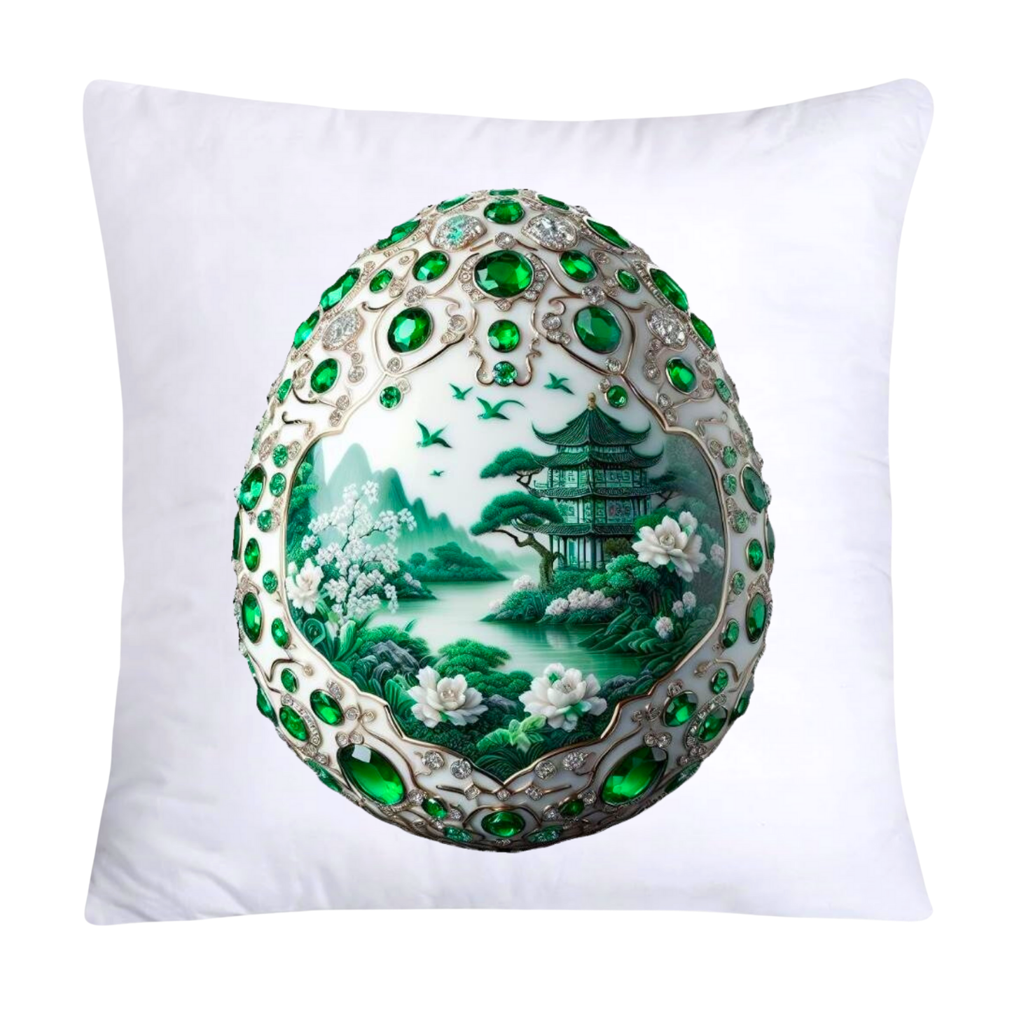 Green Willow Classic Egg 18x18 Pillow Covers-3167
