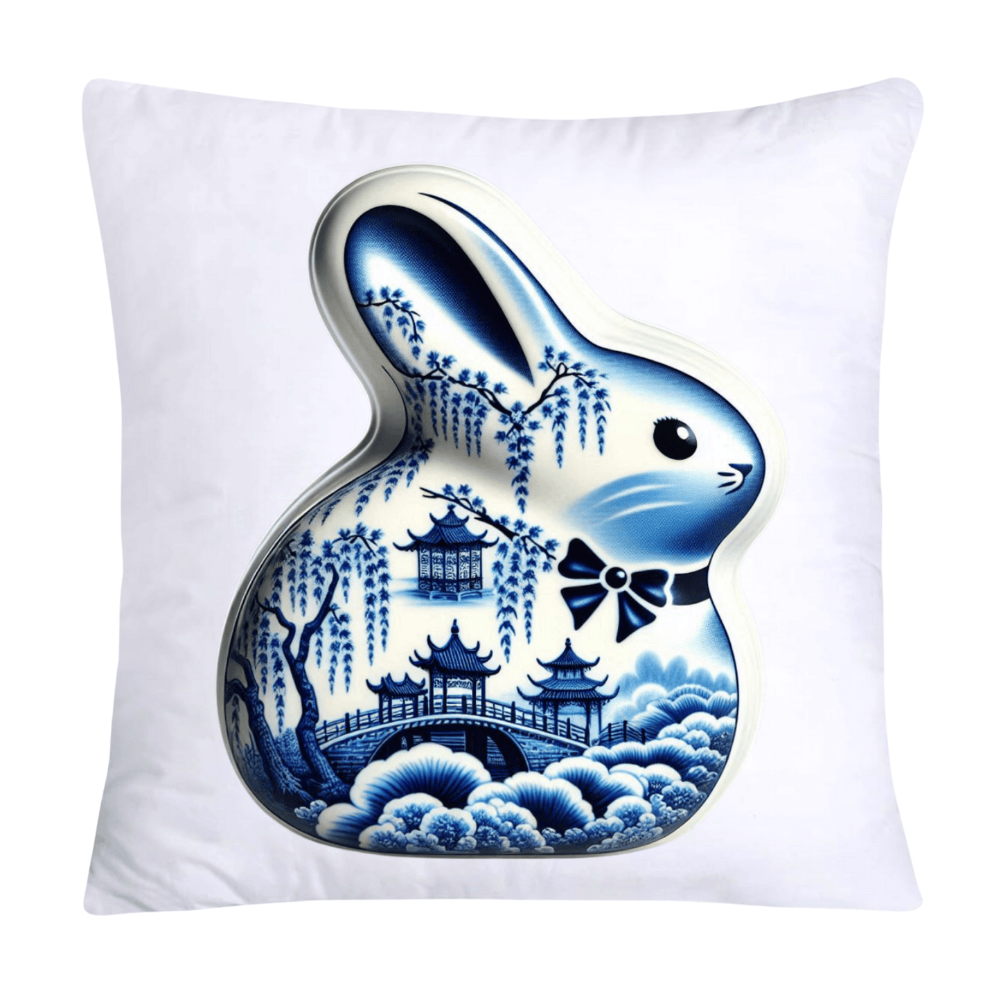 Blue Willow Easter Bunny/Peeps Pillow Covers-18x18-1067