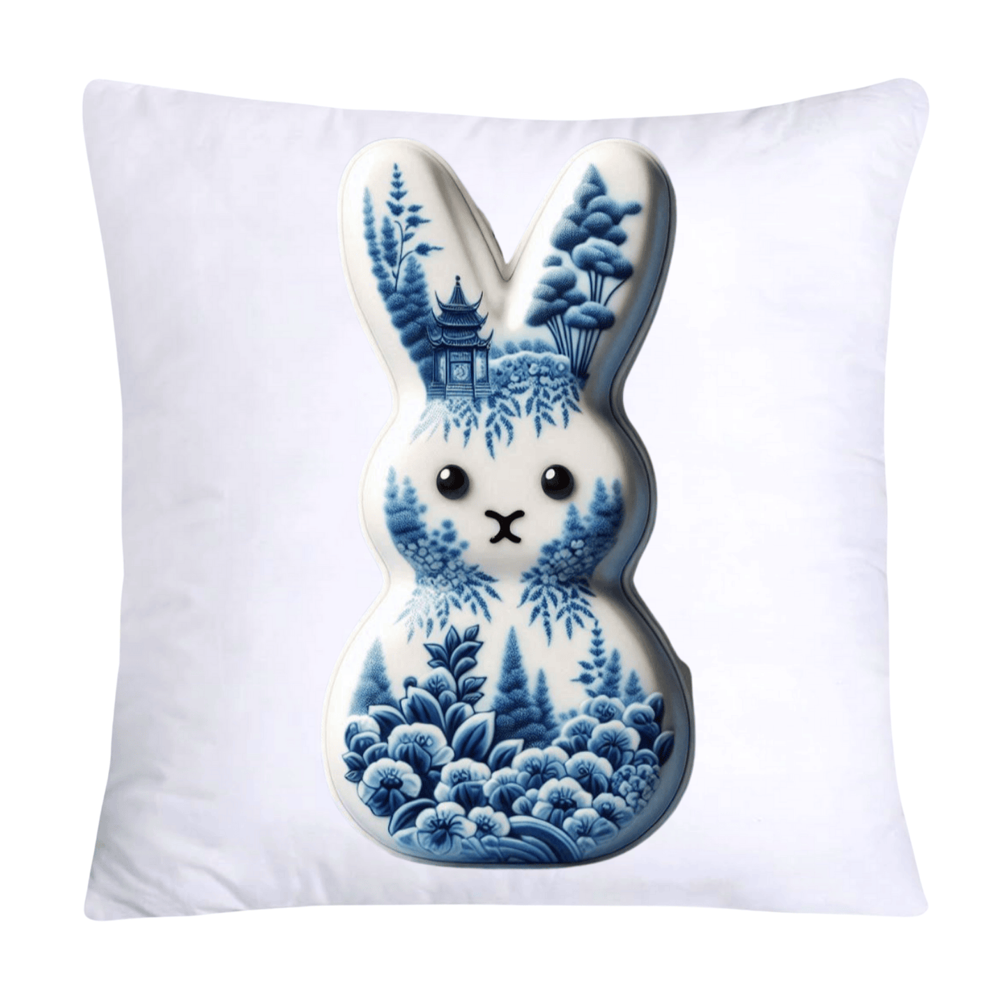 Blue Willow Easter Bunny/Peeps 18x18 Pillow Covers-1548