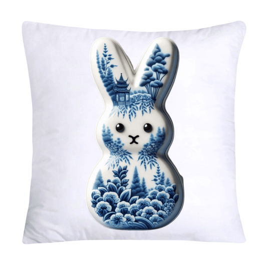 Blue Willow Easter Bunny/Peeps 18x18 Pillow Covers-1548