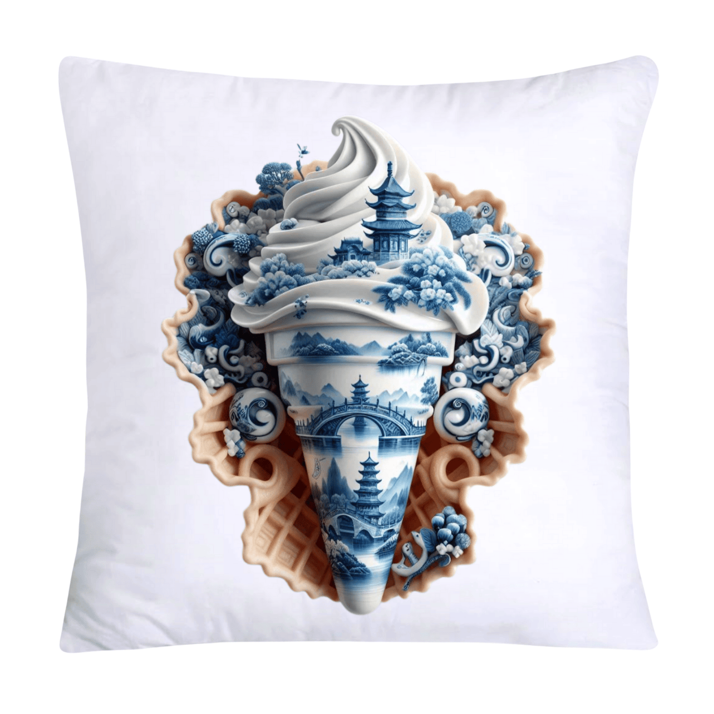 Blue Willow Adorable Ice Cream Pillow Covers-295