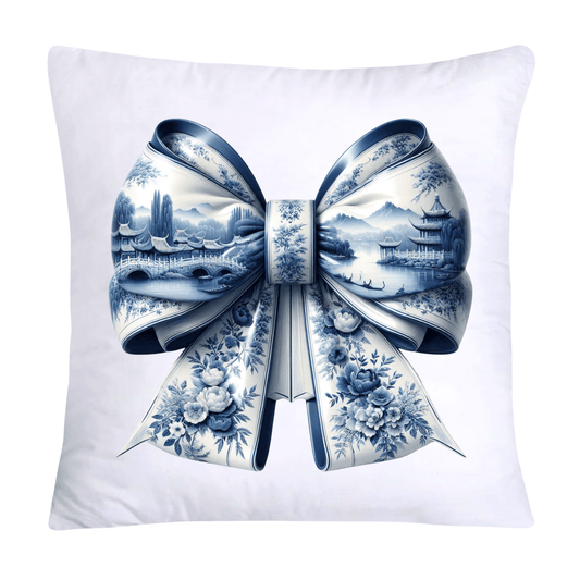 Blue Willow Classic Chinoiserie Bow Pillow Covers 18x18-1348