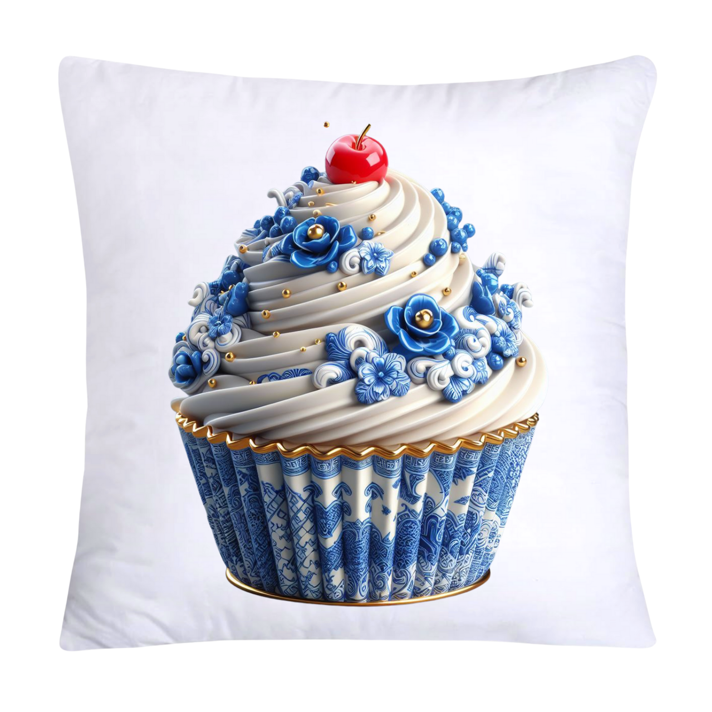 Blue Willow Chinoiserie Cupcake Throw Pillow Covers 18X18-590