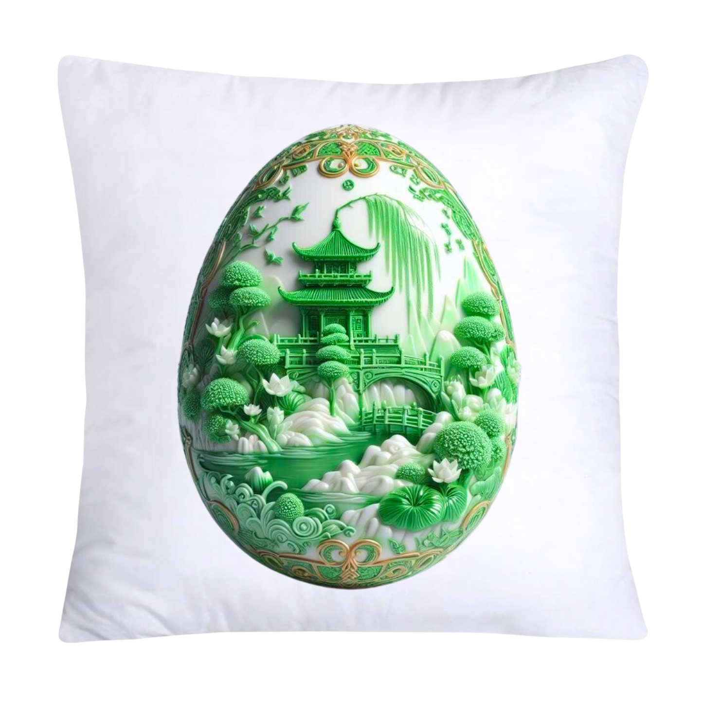 Green Willow Classic Egg 18x18 Pillow Covers-3156