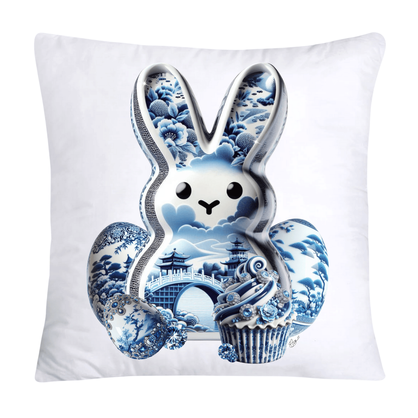 Blue Willow Easter Bunny/Peeps Specialty 18x18 Pillow Covers-250