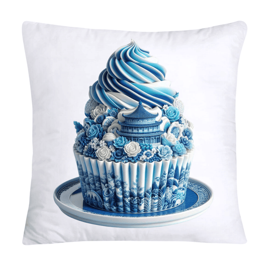 Blue Willow Chinoiserie Cupcake Throw Pillow Covers 18X18-3458