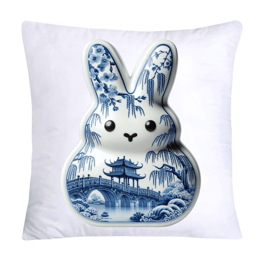 Blue Willow Easter Bunny/Peeps Pillow Covers-18x18-1051
