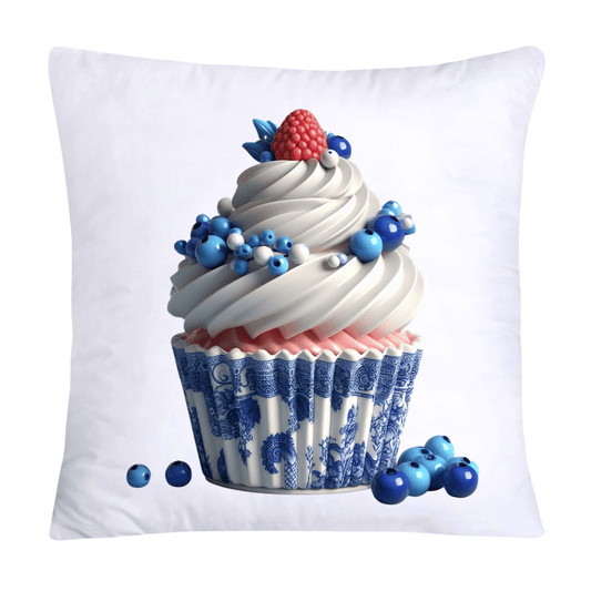 Blue Willow Chinoiserie Cupcake Throw Pillow Covers 18X18-319