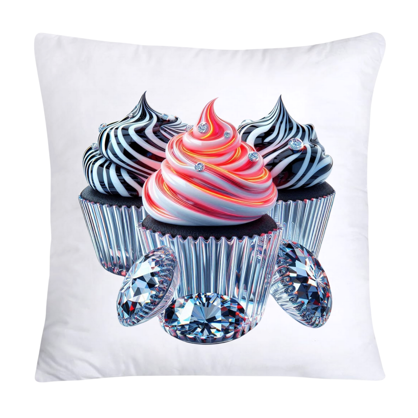 Cupcake Pillow Covers-Handblown Glass Inspired Art Images 18x18-1152