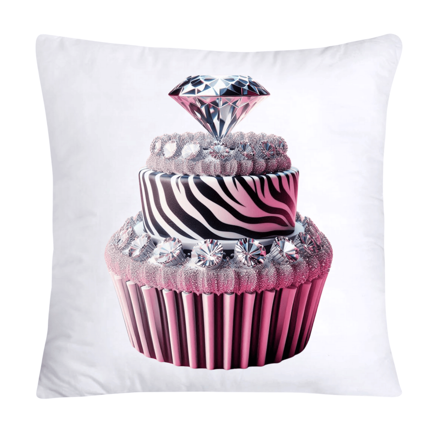 Wild Animal Print Zebra Cupcake Throw Pillow Covers 18x18-363