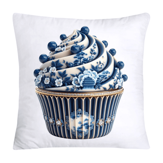 Blue Willow Chinoiserie Cupcake Throw Pillow Covers 18X18-183