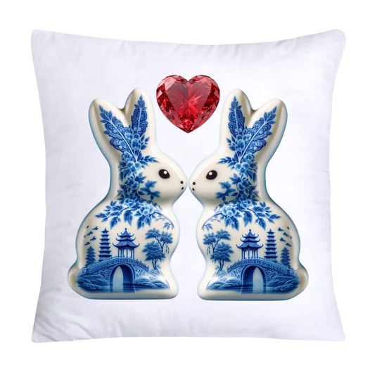 Blue Willow Easter Bunny/Peeps Pillow Covers-18x18-1566