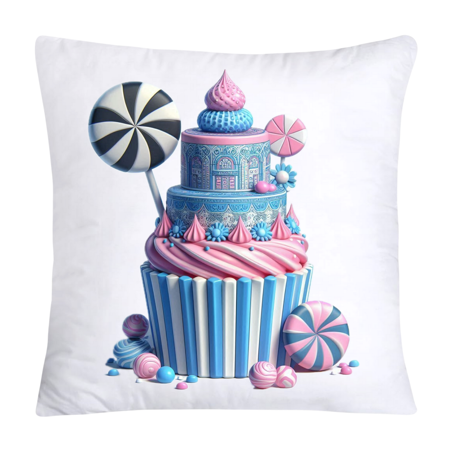 Blue Willow Chinoiserie Cupcake Throw Pillow Covers 18X18-537