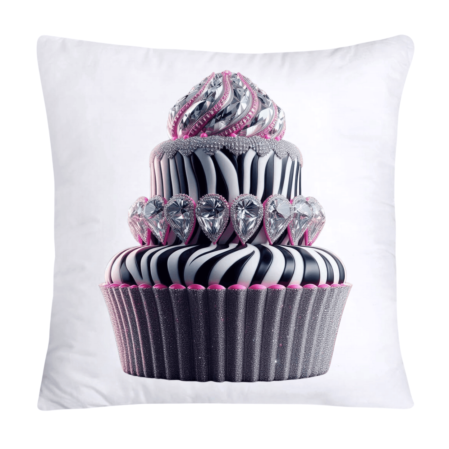 Wild Animal Print Zebra Cupcake Throw Pillow Covers 18x18-379