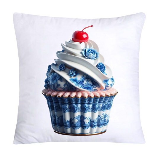 Blue Willow Chinoiserie Cupcake Throw Pillow Covers 18X18-314