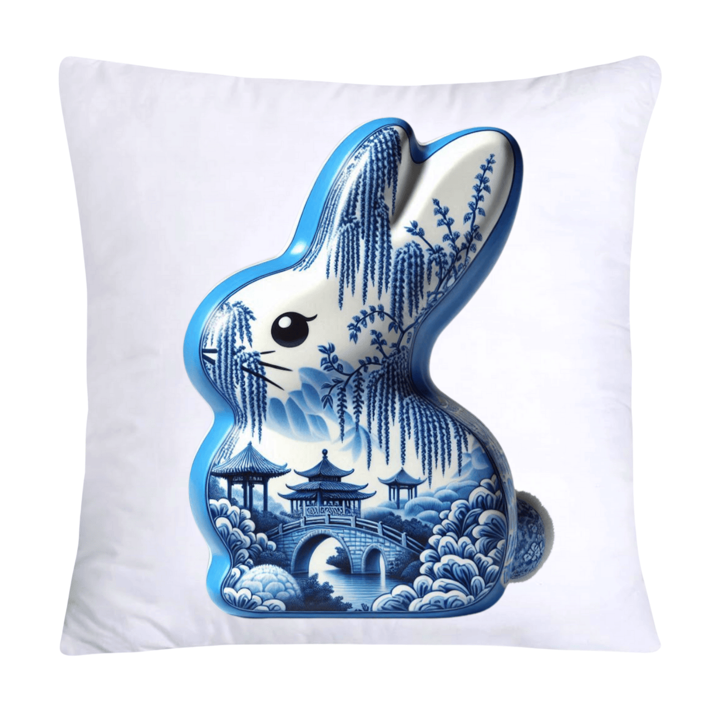 Blue Willow Easter Bunny/Peeps Pillow Covers-18x18-1575