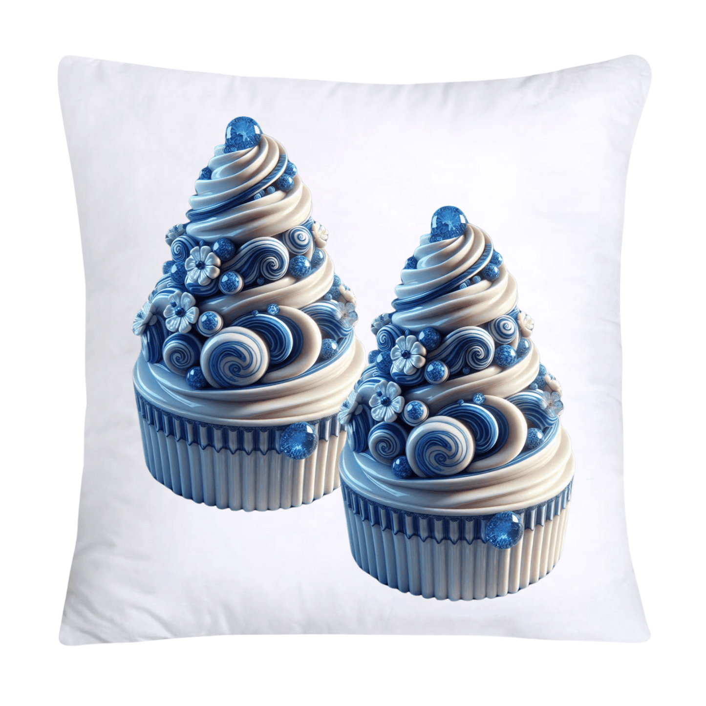 Blue Willow Chinoiserie Cupcake Throw Pillow Covers 18X18-1045
