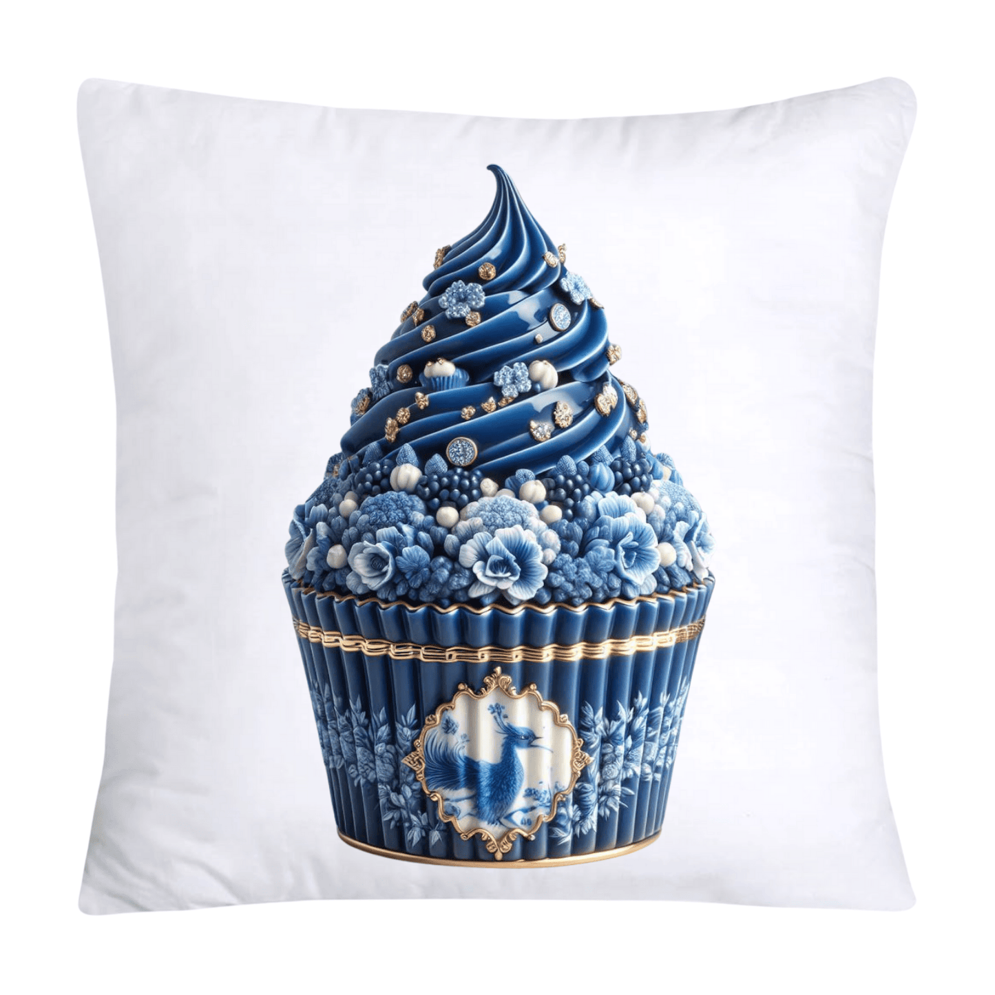 Blue Willow Chinoiserie Cupcake Throw Pillow Covers 18X18-211