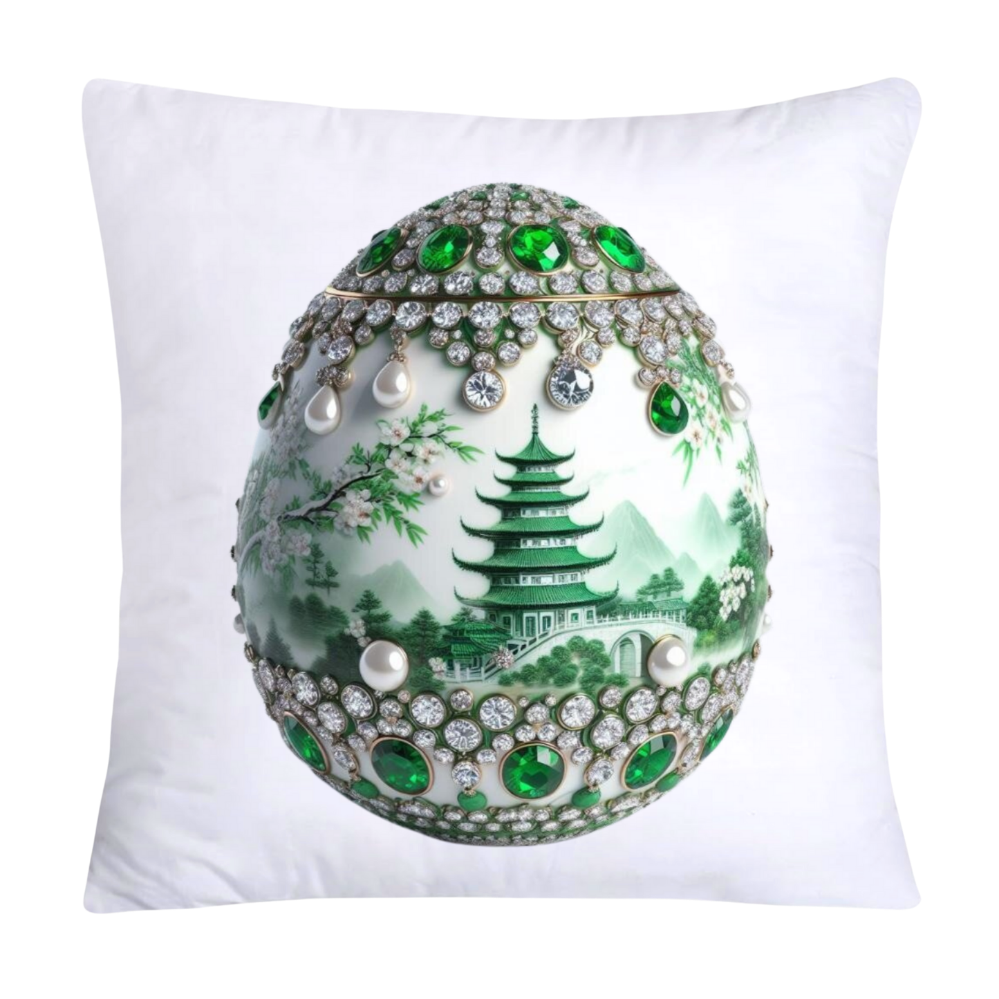 Green Willow Classic Egg 18x18 Pillow Covers-3109