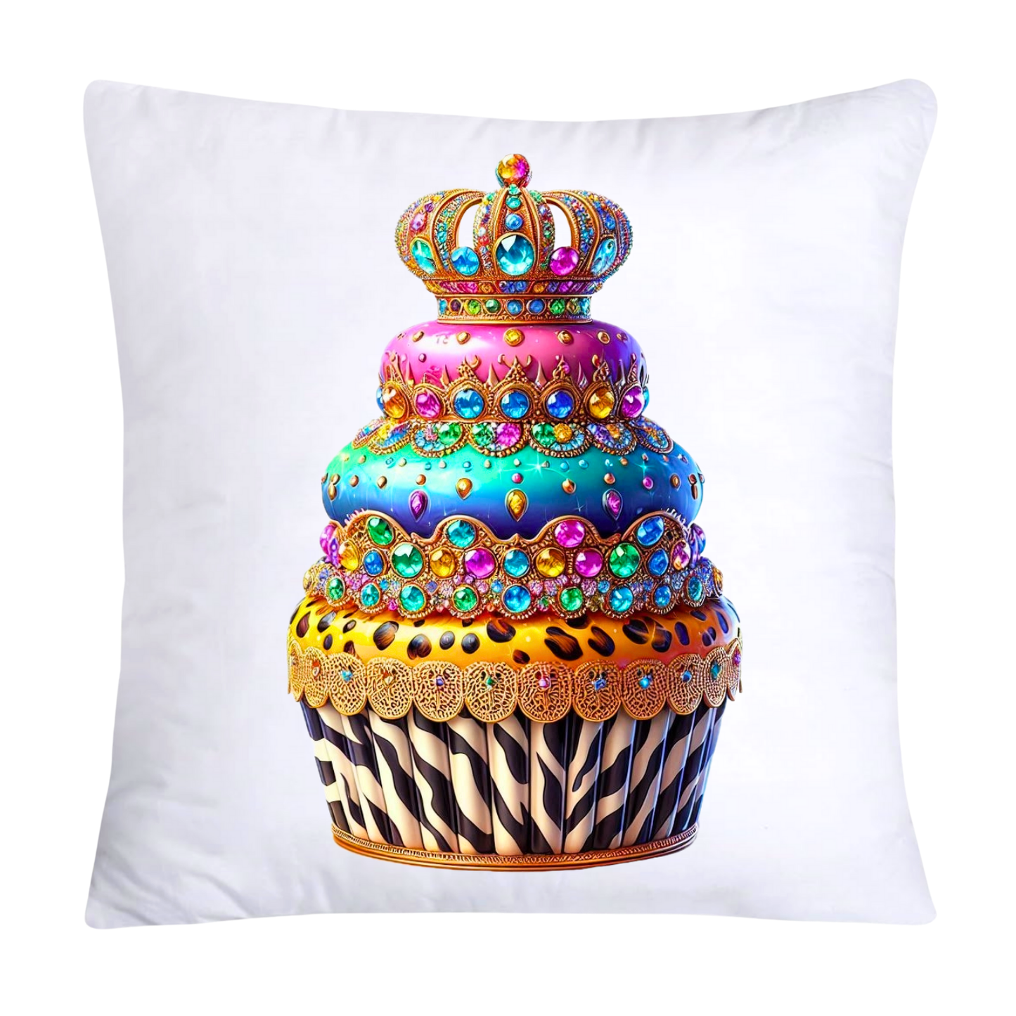 Wild Animal Print Cupcake Throw Pillow Covers 18x18-921