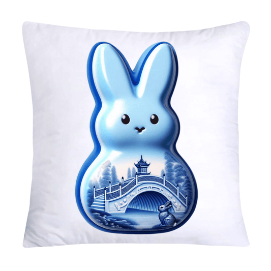 Blue Willow Easter Bunny/Peeps Pillow Covers-18x18-1046