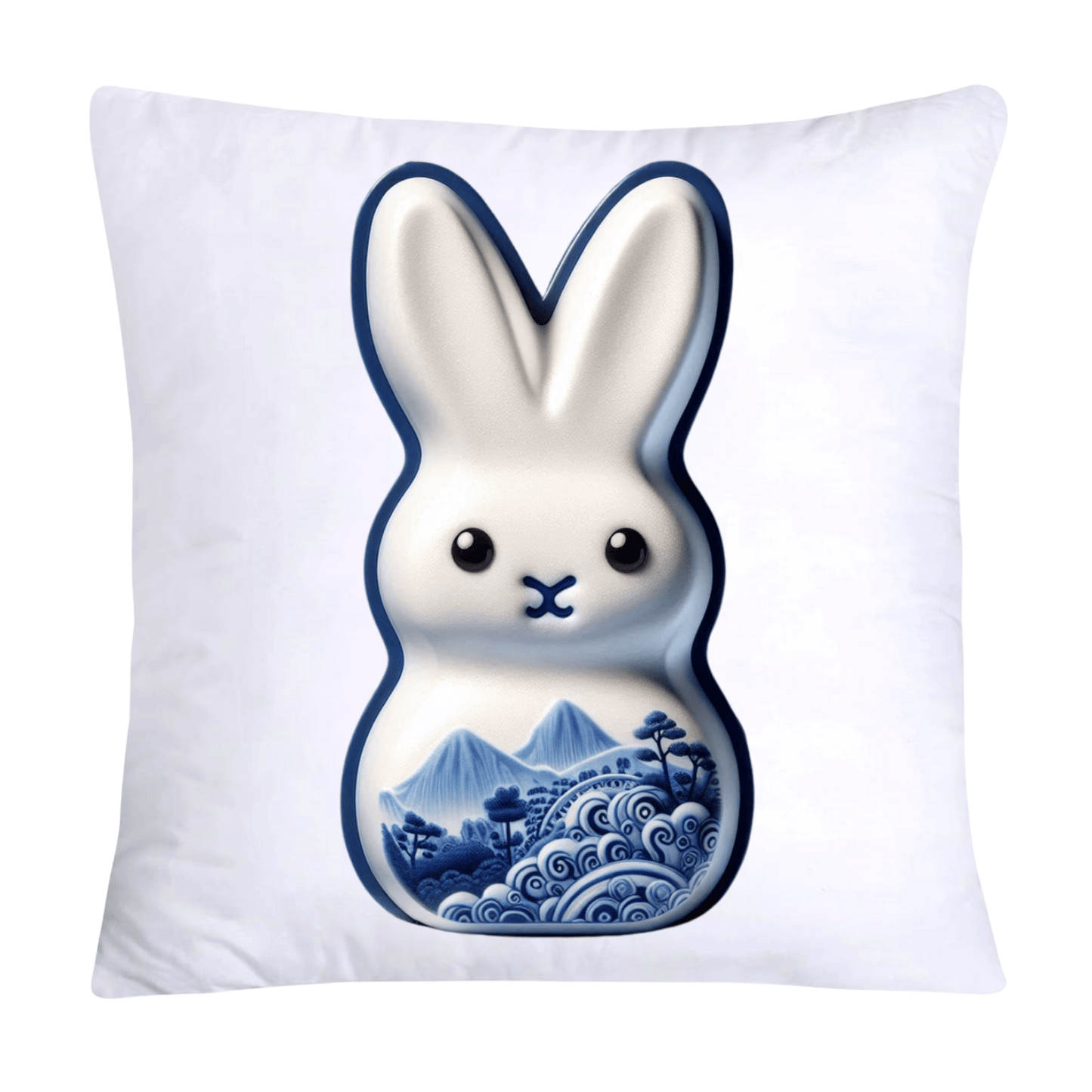 Blue Willow Easter Bunny/Peeps Pillow Covers-18x18-1581