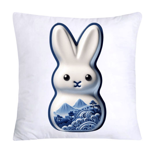 Blue Willow Easter Bunny/Peeps Pillow Covers-18x18-1581