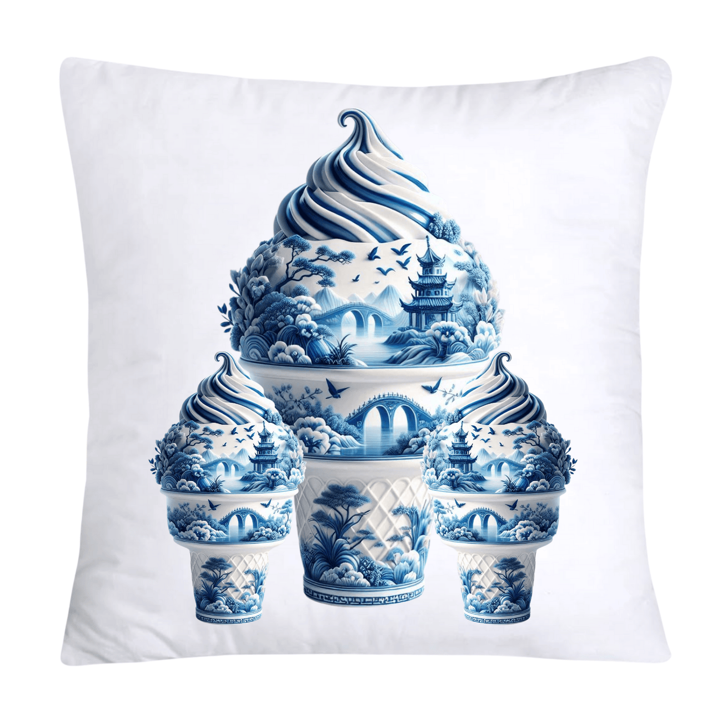 Blue Willow Adorable Ice Cream Pillow Covers 18X18-2641