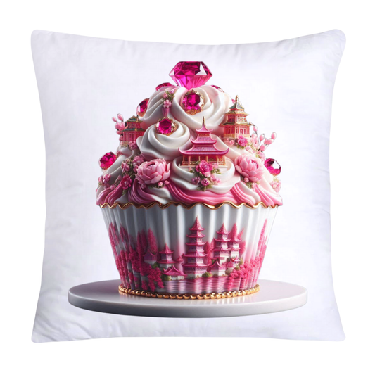 Pink Willow Chinoiserie Decorative Cupcake Throw Pillow Covers 18x18-605