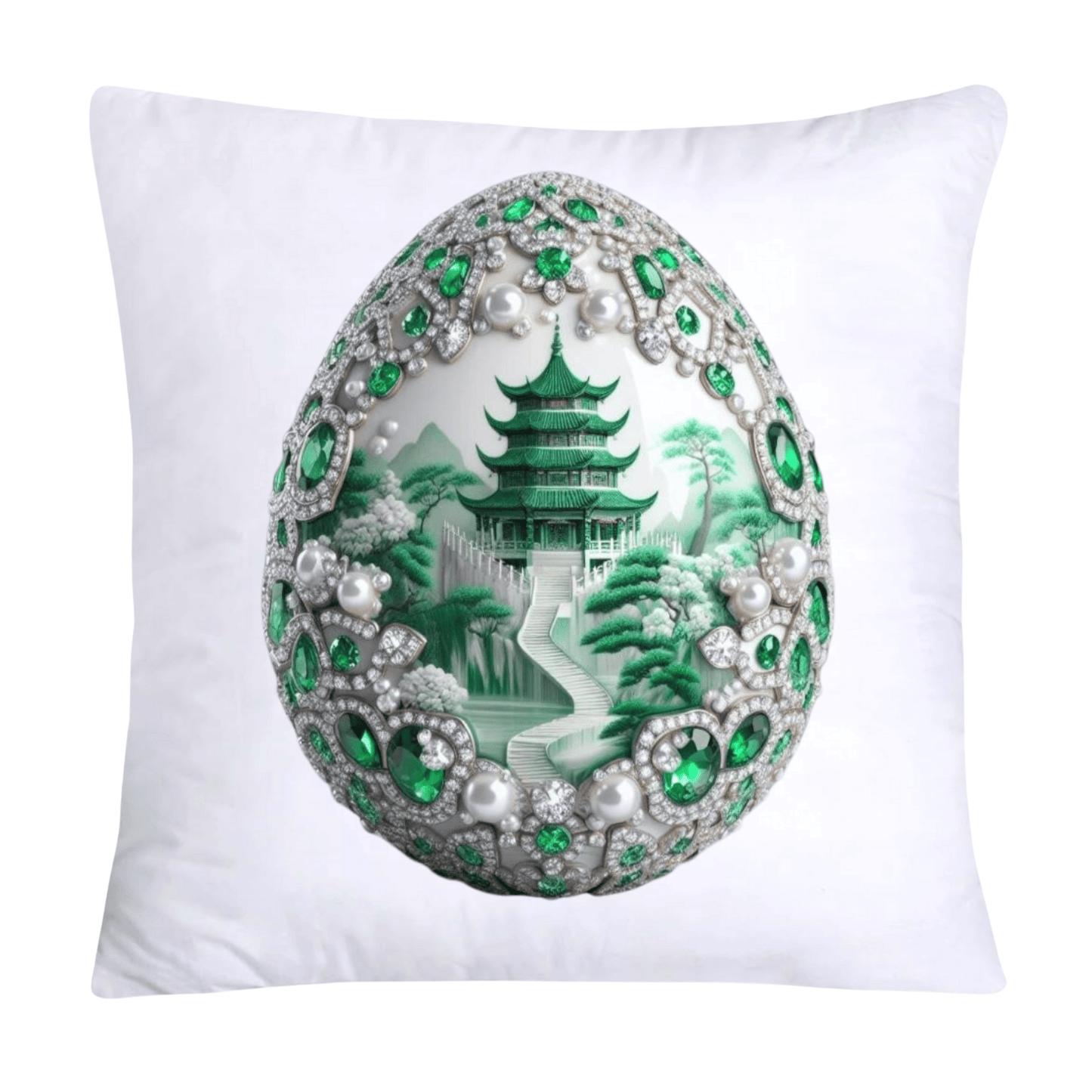 Green Willow Classic Egg 18x18 Pillow Covers-3097