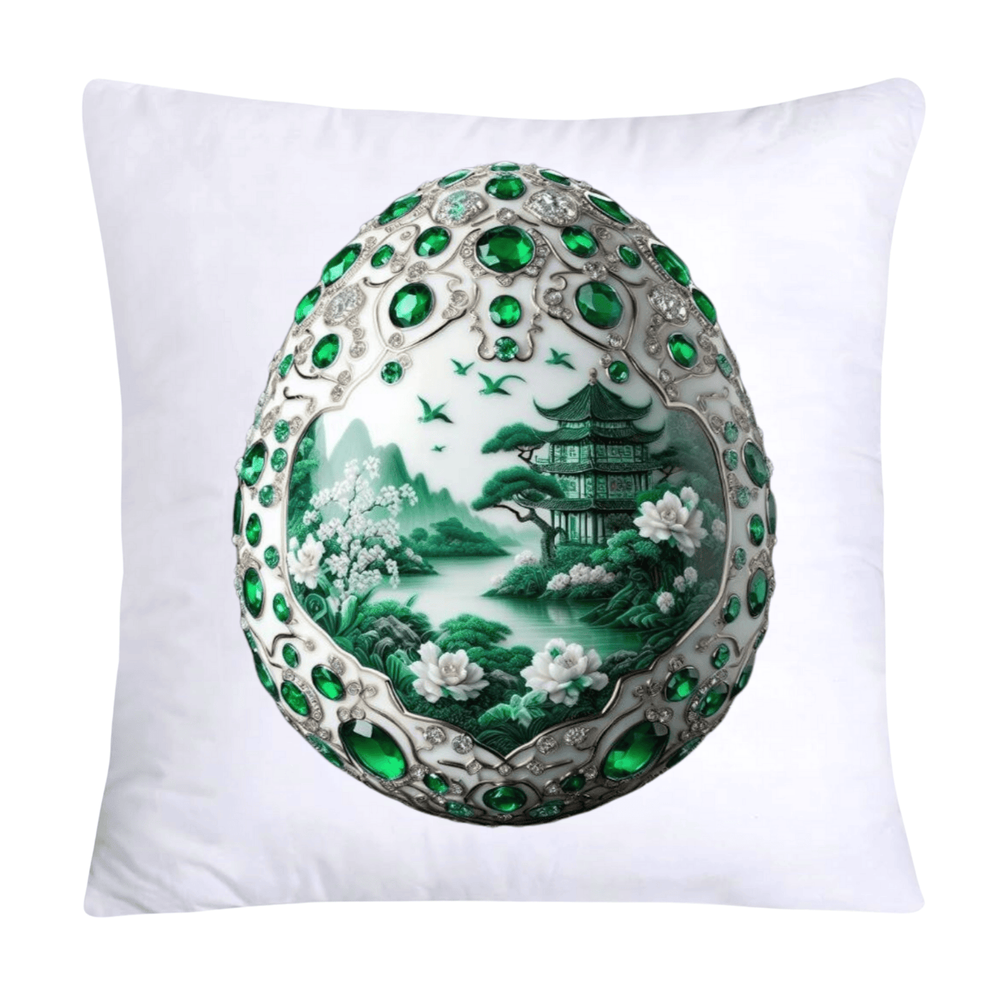 Green Willow Classic Egg 18x18 Pillow Covers-3096
