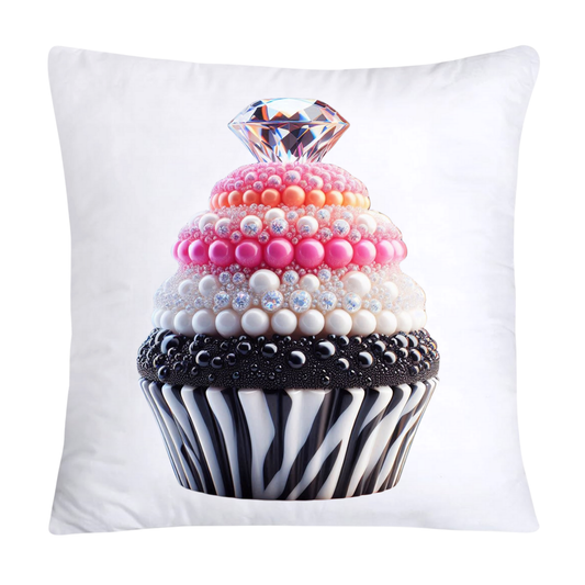 Cupcake Pillow Covers-Handblown Glass Inspired Art Images 18x18-1195