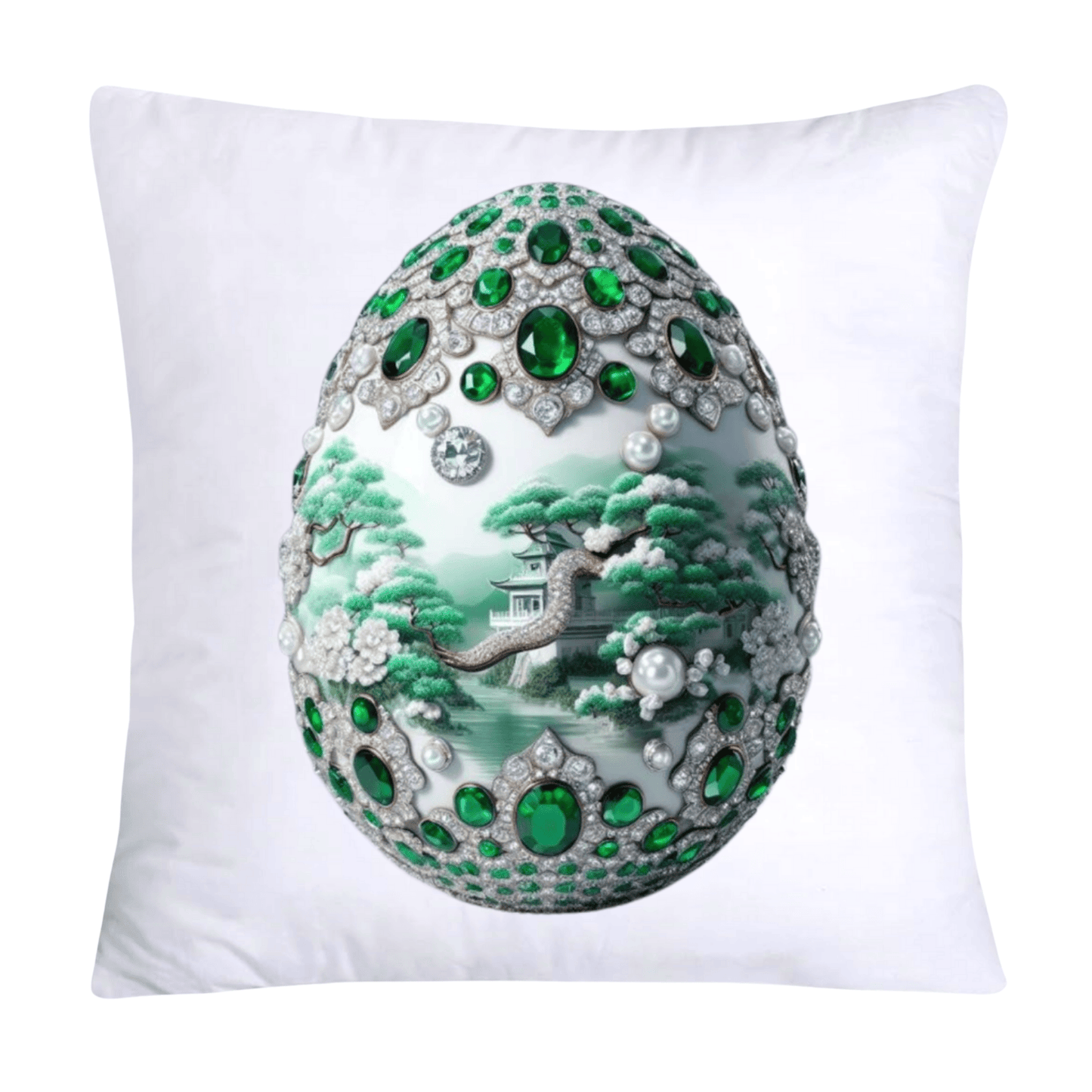 Green Willow Classic Egg 18x18 Pillow Covers-3116