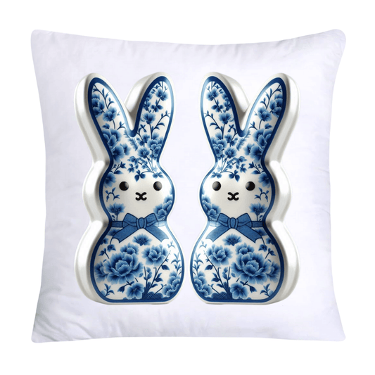 Blue Willow Easter Bunny/Peeps Pillow Covers-18x18-1574