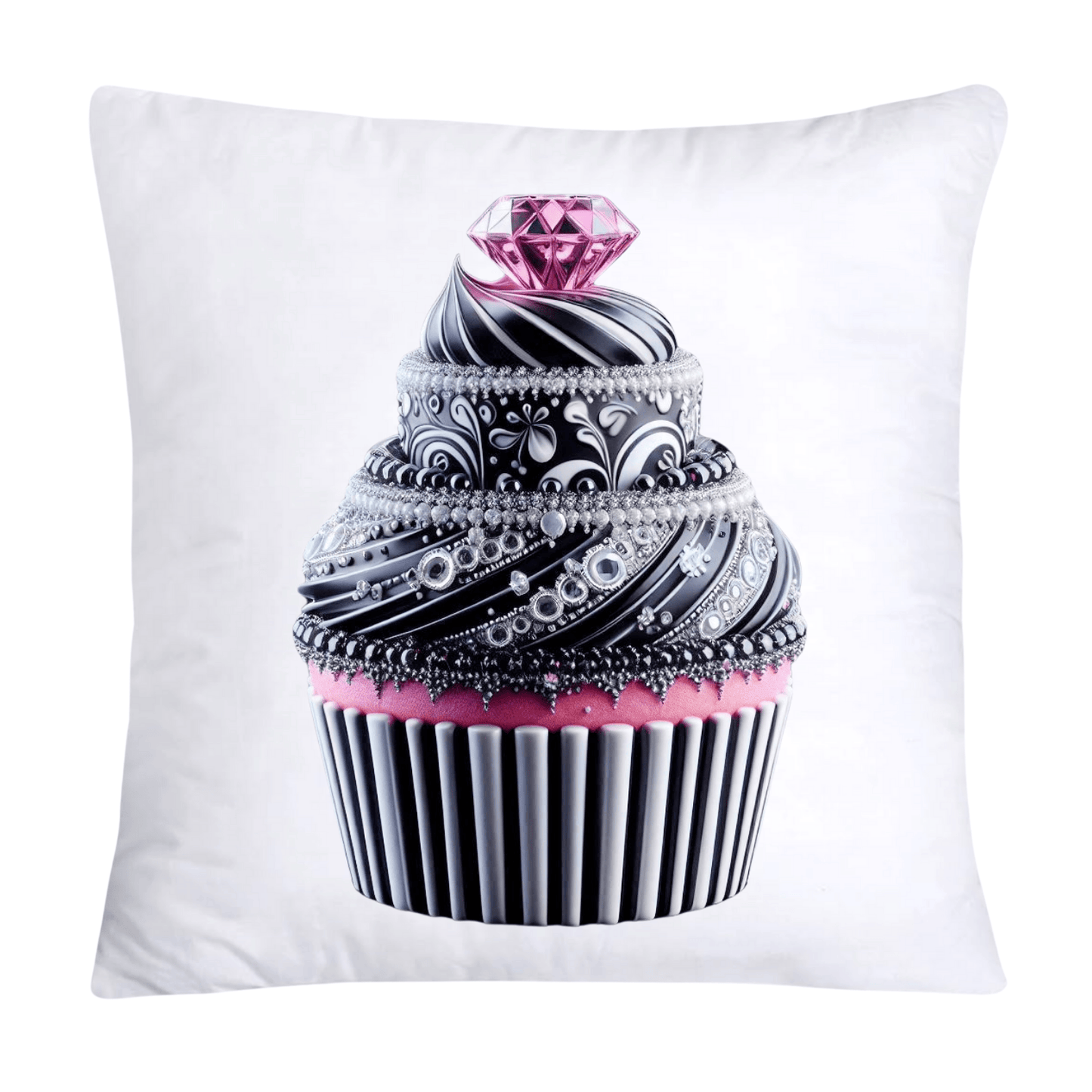 Wild Animal Print Zebra Cupcake Throw Pillow Covers 18x18-385