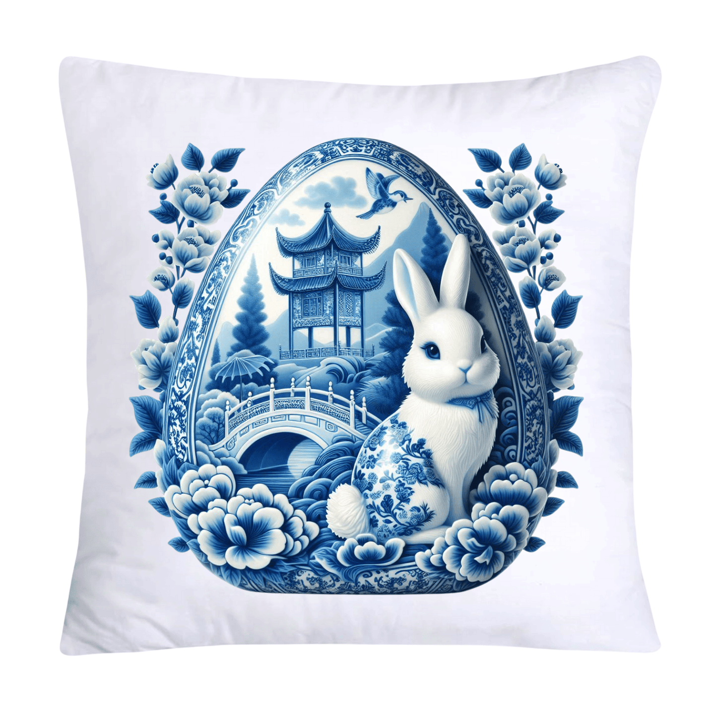 Blue Willow Easter Bunny/Peeps 18x18 Pillow Covers-440
