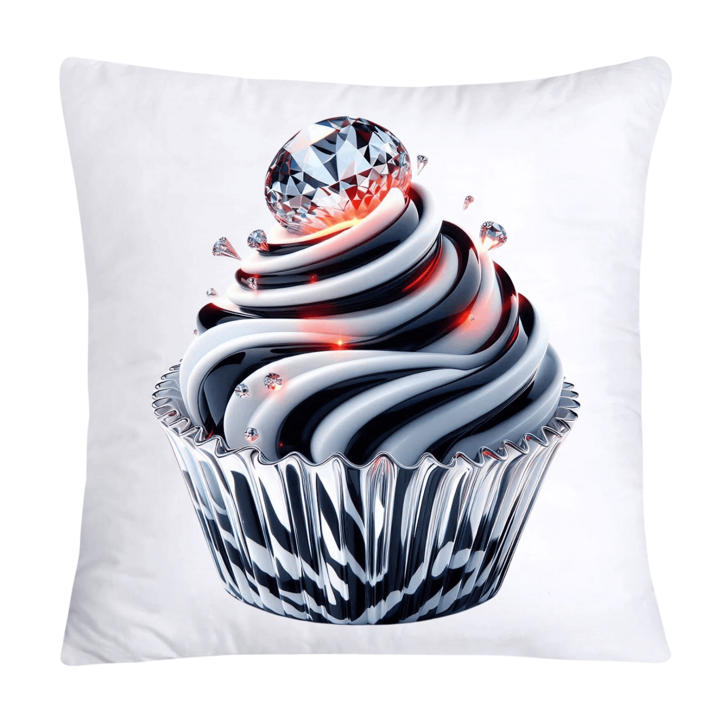 Cupcake Pillow Covers-Handblown Glass Inspired Art Images 18x18-1158